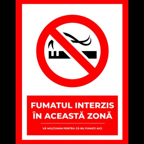 Semn pentru fumatul interzis in aceasta zona